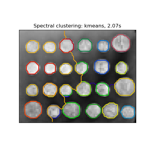 Spectral clustering: kmeans, 1.95s
